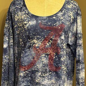 HOMEMADE: Tie-dye Pink Brand Alabama Fan Long Sleeved